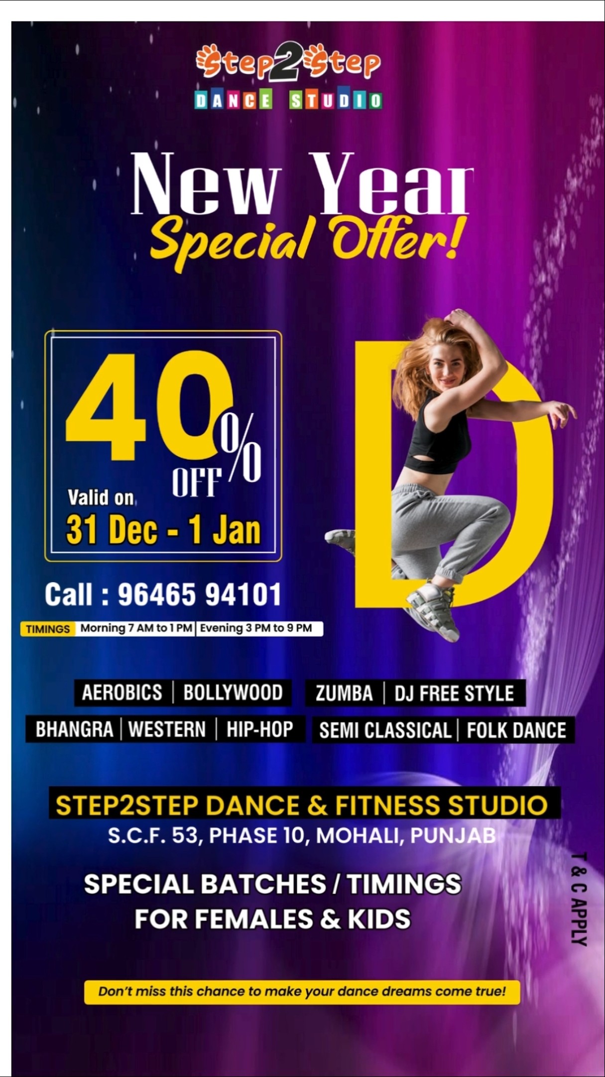 Grab 40% Off on Dance \u0026 Fitness Classes l Register Now l Step2Step Dance Studio #dance #shorts #yt